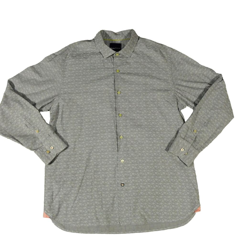 Tommy Bahama Floral Paisley Geometric Print Button Down Long Sleeve Shirt Large